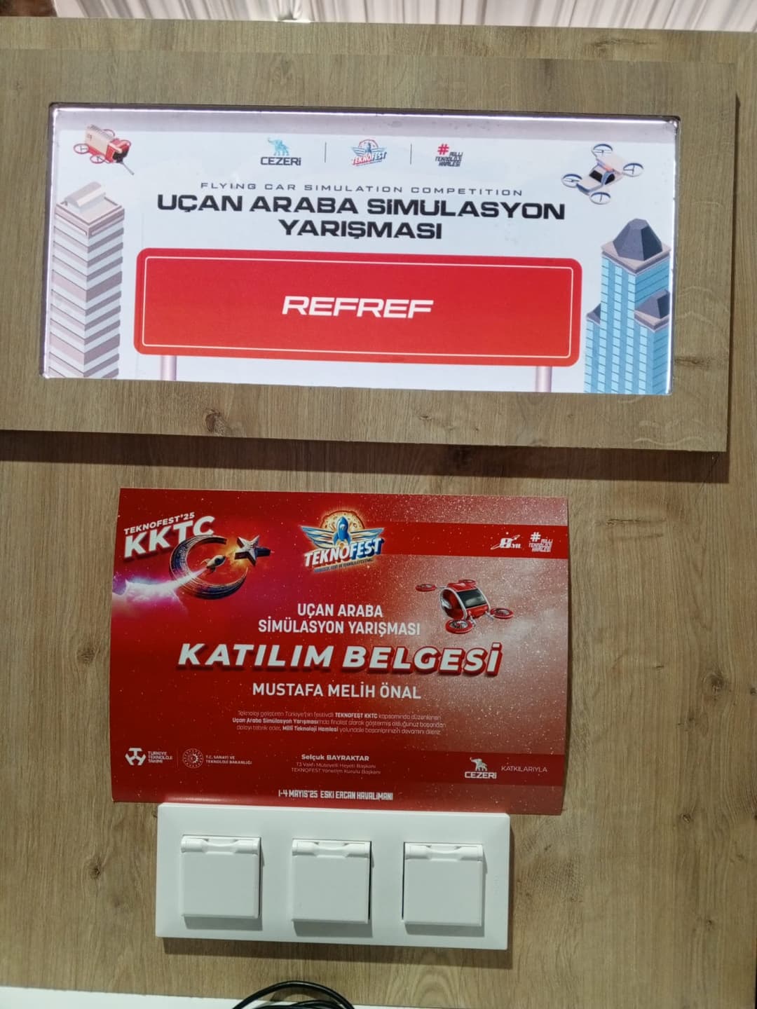 TEKNOFEST'25 KKTC finalist katılım belgesi